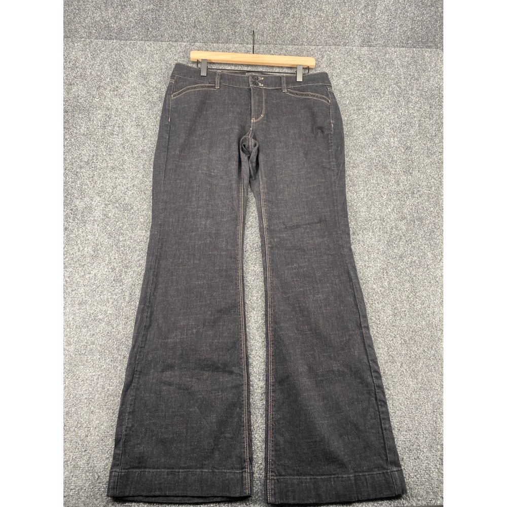 White House Black Market Blanc Trouser Leg Jeans Womens 10R Dark Indigo Wide Leg